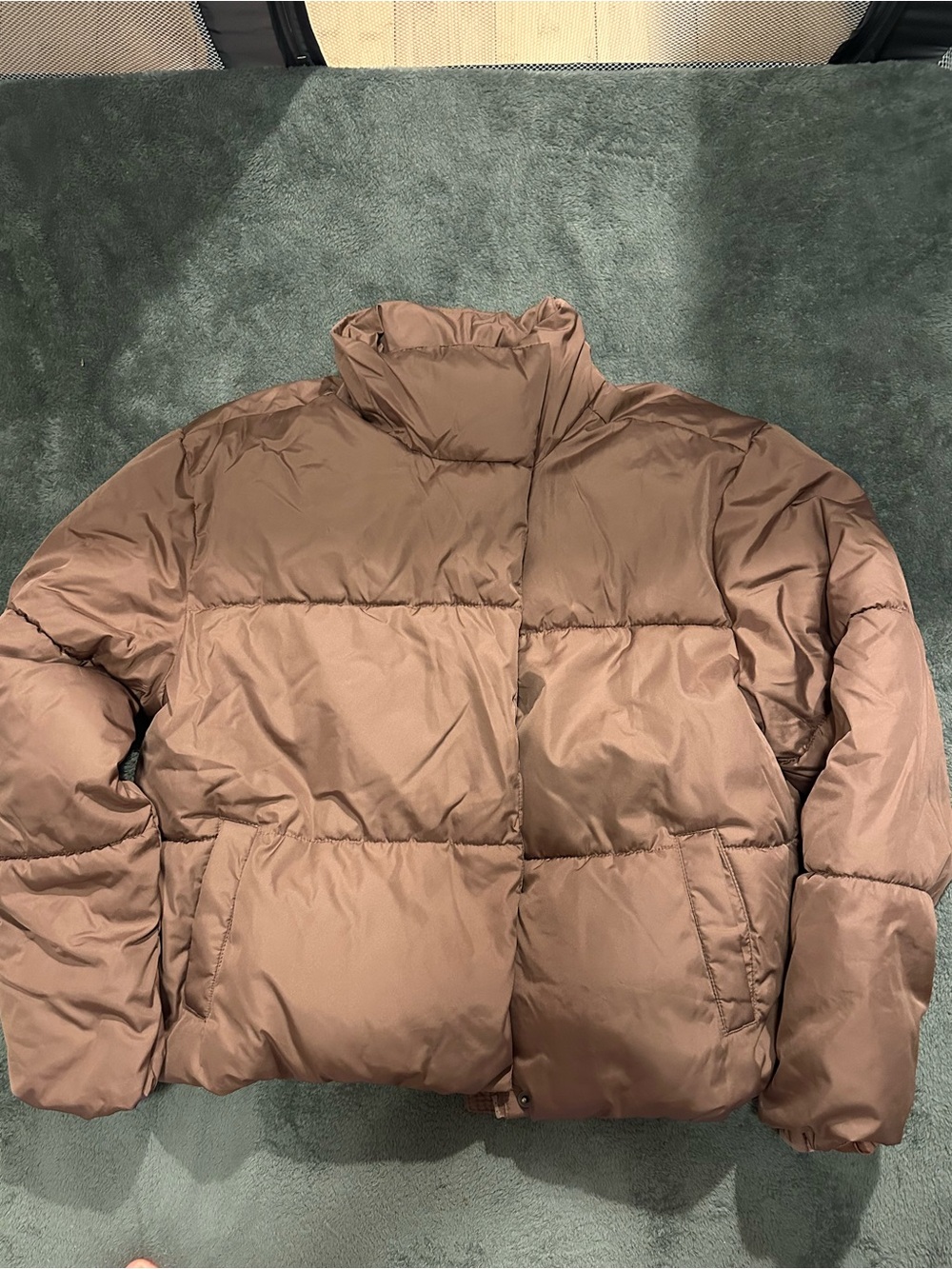 Old Navy Quilted Puffer Jacket in Brownish/burgundy- X-SMALL